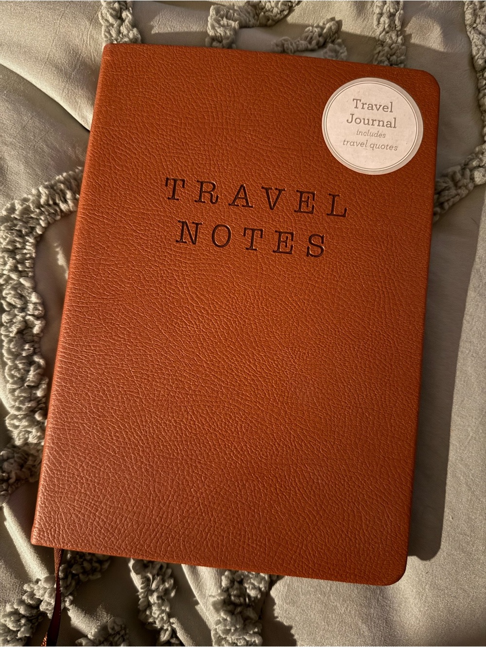 Eccolo Travel Notes Travel Journal Brown Faux Leather Lined Illustrated